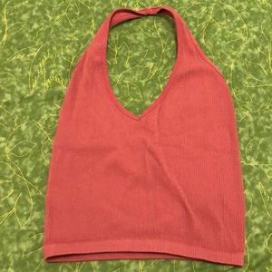 Out From Under Ribbed Halter Crop Top